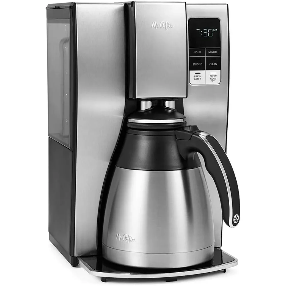 

10 Cup Thermal Programmable Coffeemaker,Stainless Steel,Regular Strong Brew Drip Coffee Machine for Home and Office,Coffeemaker