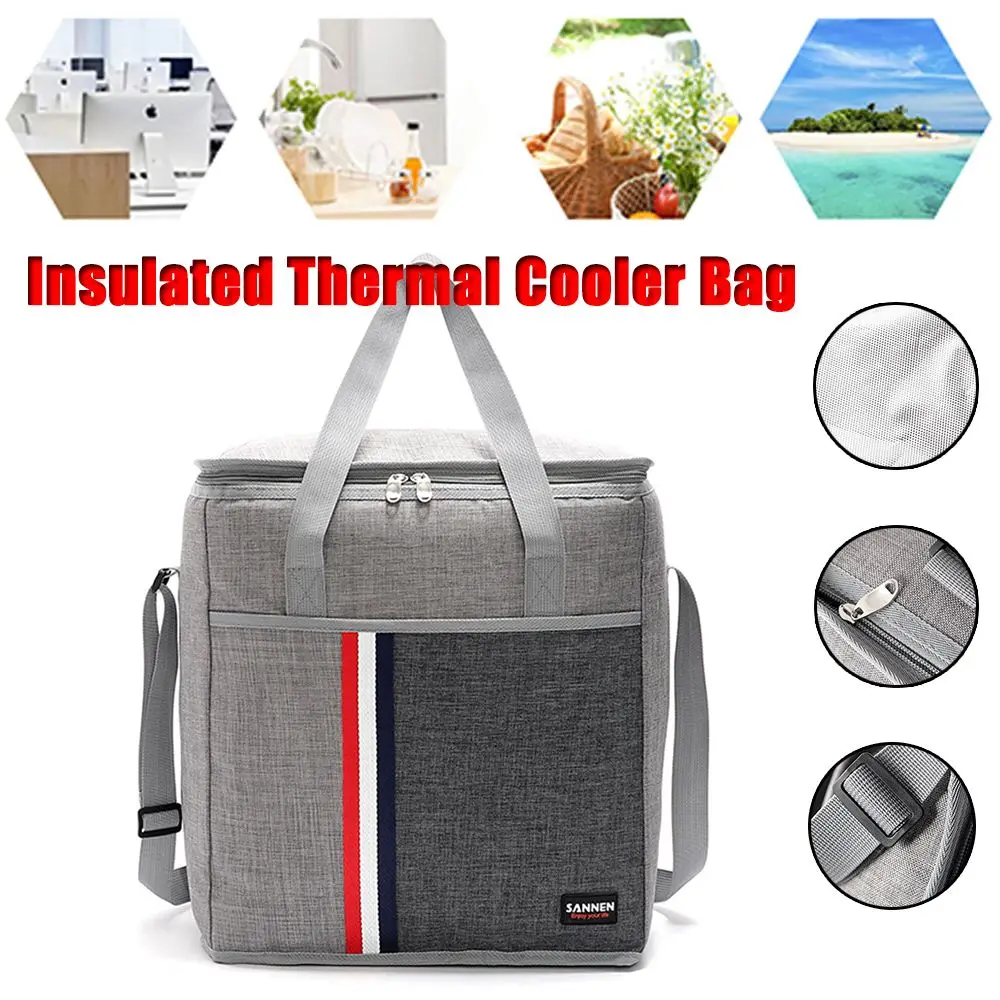 

Large Capacity Thermal Insulated Oxford Cloth Aluminum Film Inside Waterproof Cooler Bag Lunch Bags Picnic Bag Food Storage Box