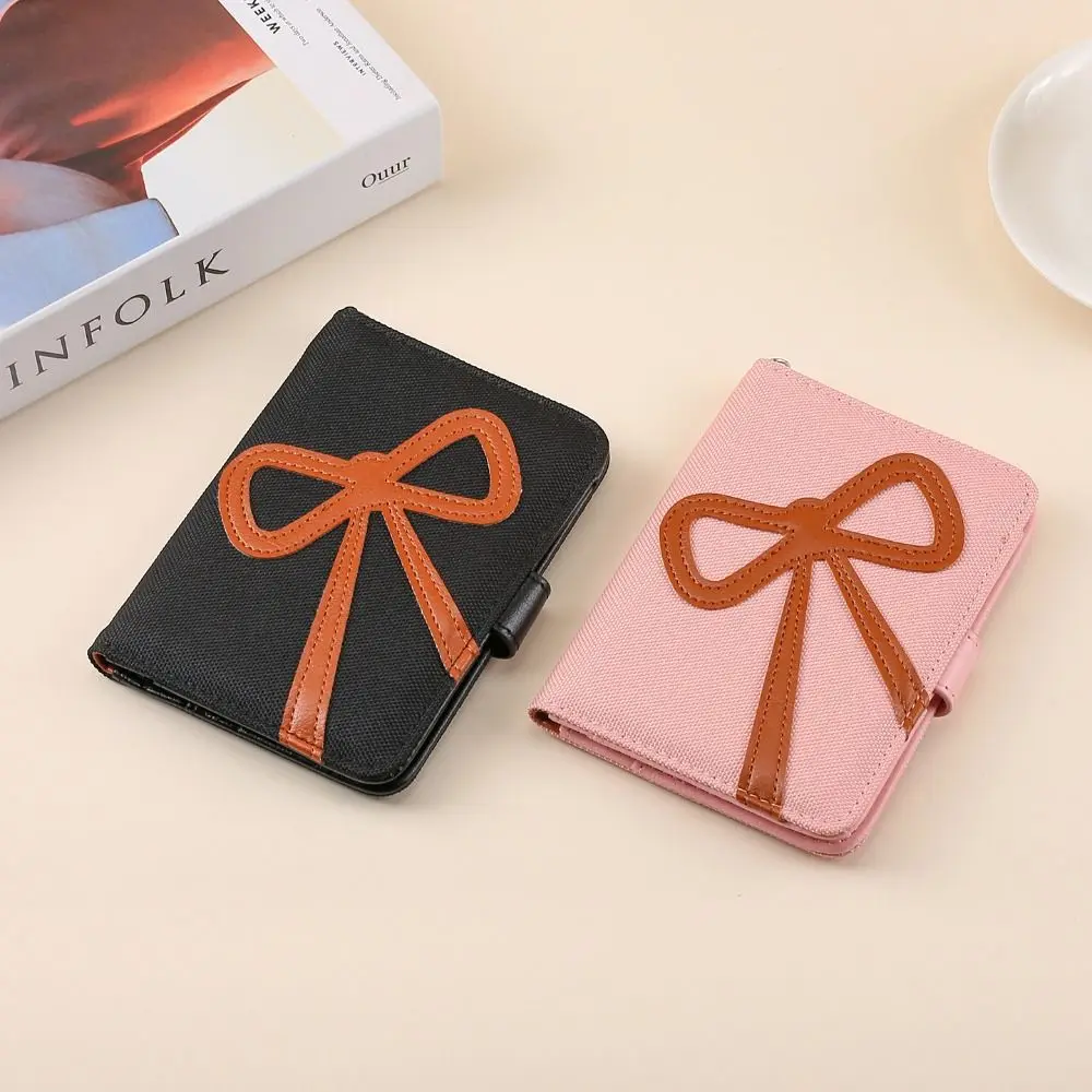 

New Soft Leather Card Holder Bow Large Capacity Wallet Ultra-thin Passport Holder
