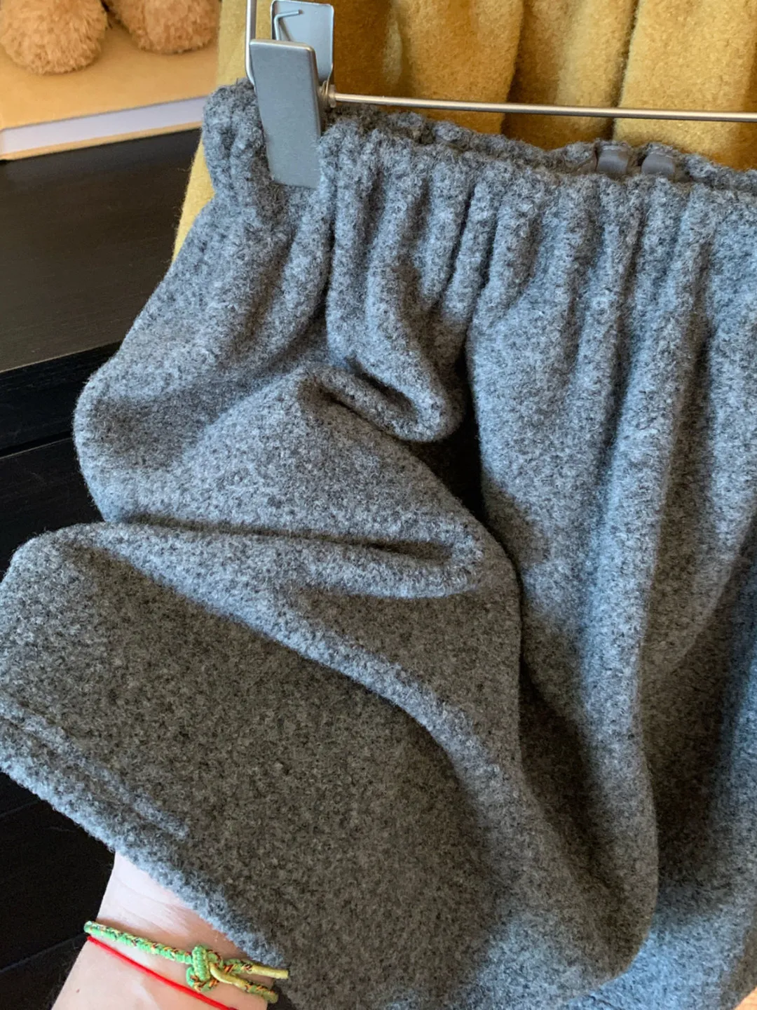 

Шерстяная юбка А-силуэта больших размеров с высокой талией на резинке, весенняя модная модель для женщин, стройнящая, универсальная, в нежном корейском стиле