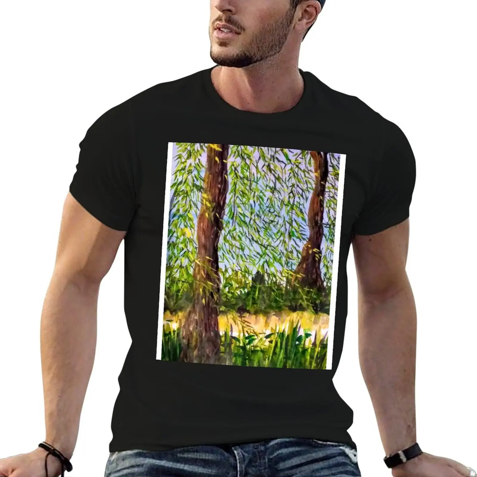 willow walk T-Shirt Simple Line Art Print Tee