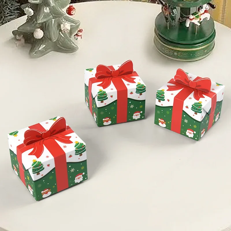 Geschenkboxen mit Schleifengriff, Weihnachtsboxen für Süßigkeiten, Weihnachtsmann, Weihnachtsbaum, Leckerliboxen, Papier, Geburtstagsgeschenkboxen, Partyzubehör