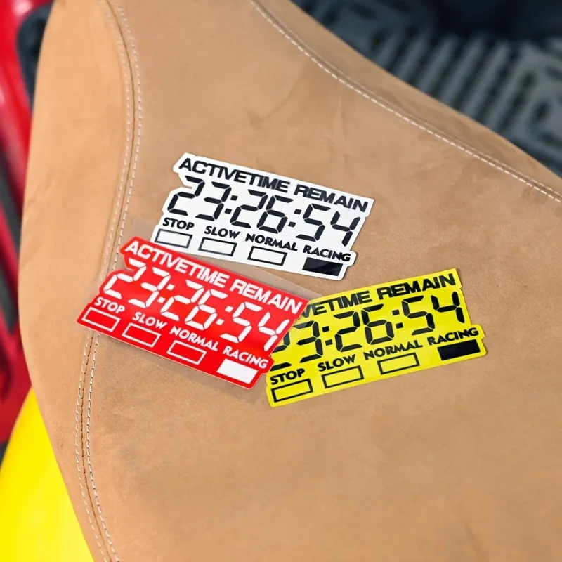 

Motorcycle Helmet Stickers Fashion Car Stickers - "Remaining Time" Digital Clock Design, 24:32 Time-consuming Display