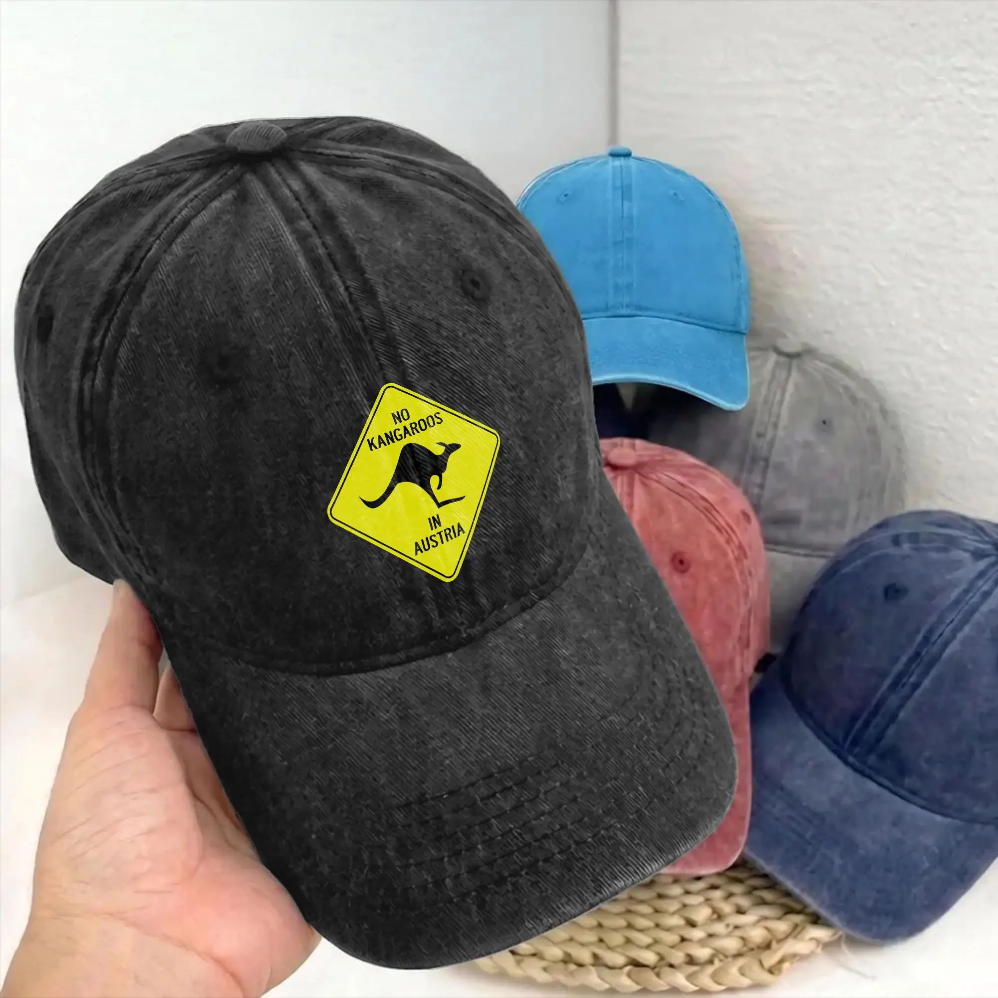 Classic No Kangaroos in Austria Funny Baseball Caps Unstructured for Men Women Australia Distressed Denim Snapback Cap Gift Hat