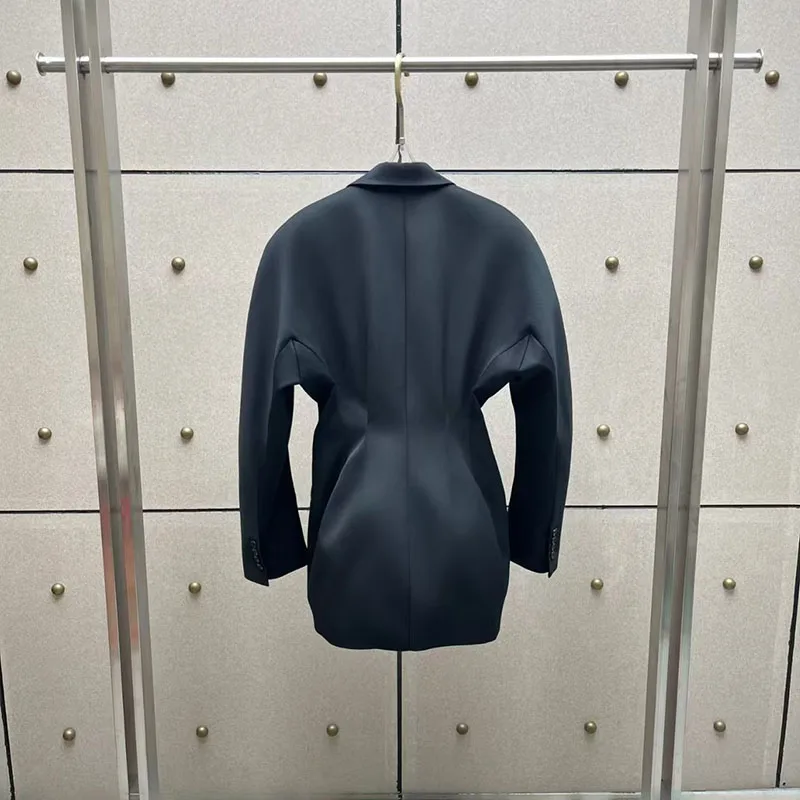 2026, New Design, Women's Black Waist-Hugging Suit Jacket, Single-Button Collar Long-Sleeved Blazer, High-Quality Business Suit,