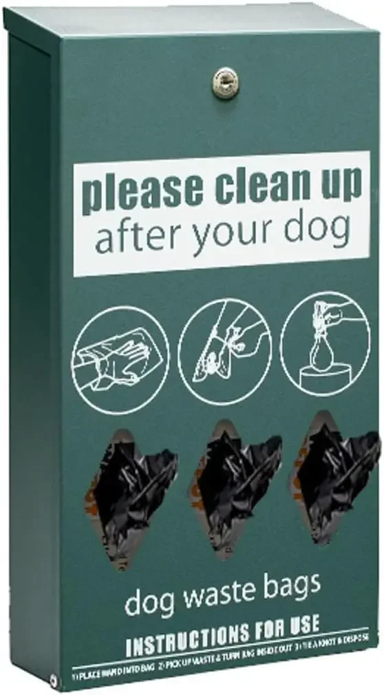 

Original Rust-Proof Mini Dog Waste Station with Galvanized Square Steel Post - Free 400 dog waste roll bags