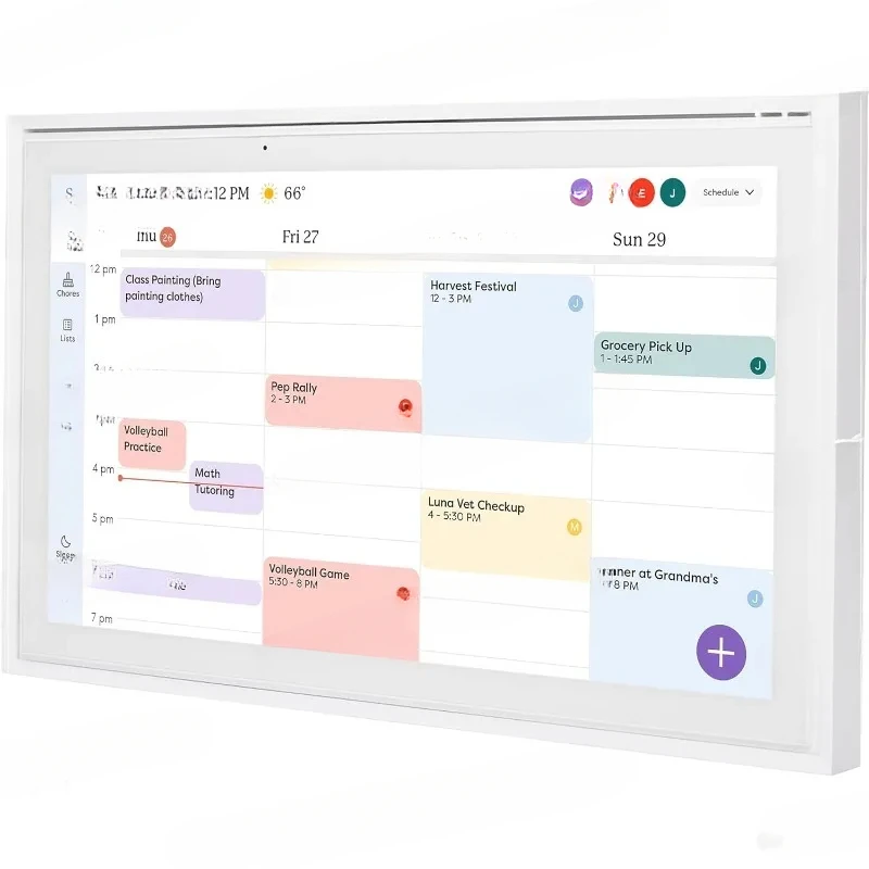 

: 15 Inch Digital Calendar & Chore Chart, Smart Touchscreen Interactive Display For Family Schedules