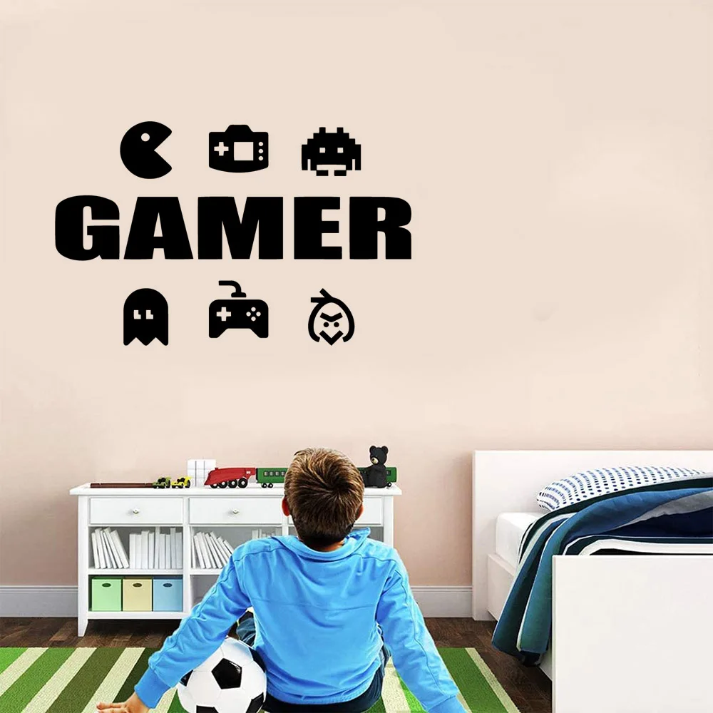 Game player Sticker Waterproof Vinyl Wallpaper Home Decor For Kids Rooms Decoration Accessories