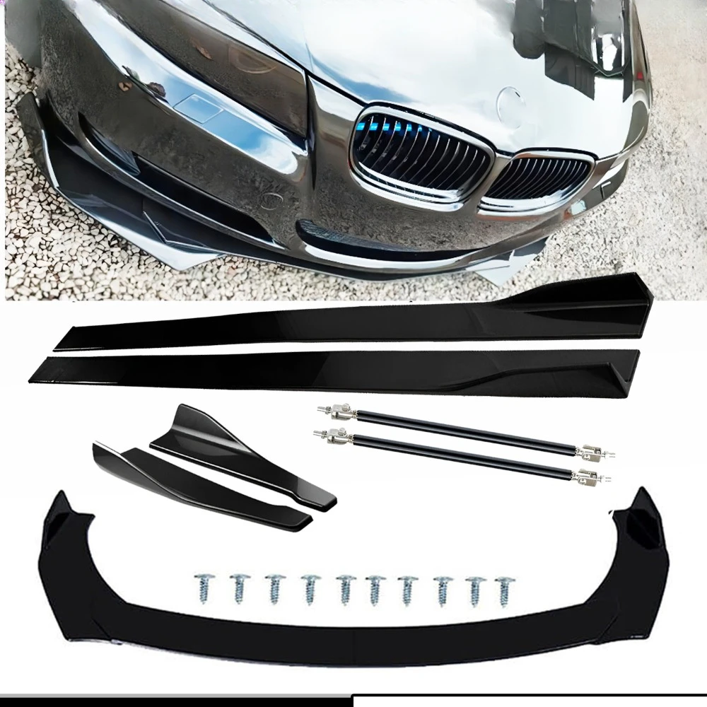 

For BMW Car Front Splitter Bumper Lip Spoiler Glossy Black Side Skirt Body Kits United States