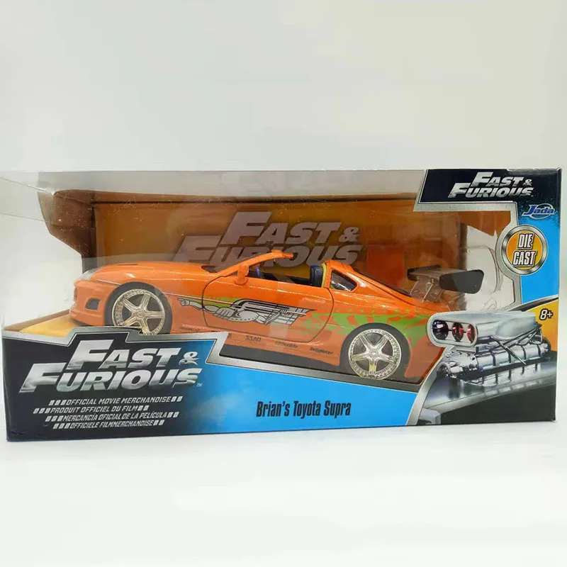 1:24 Fast F8 Diecast Metal Alloy Car Brian's  SUPRA Alloy Auto Street Race Model Car Toys F Children Collection Gifts