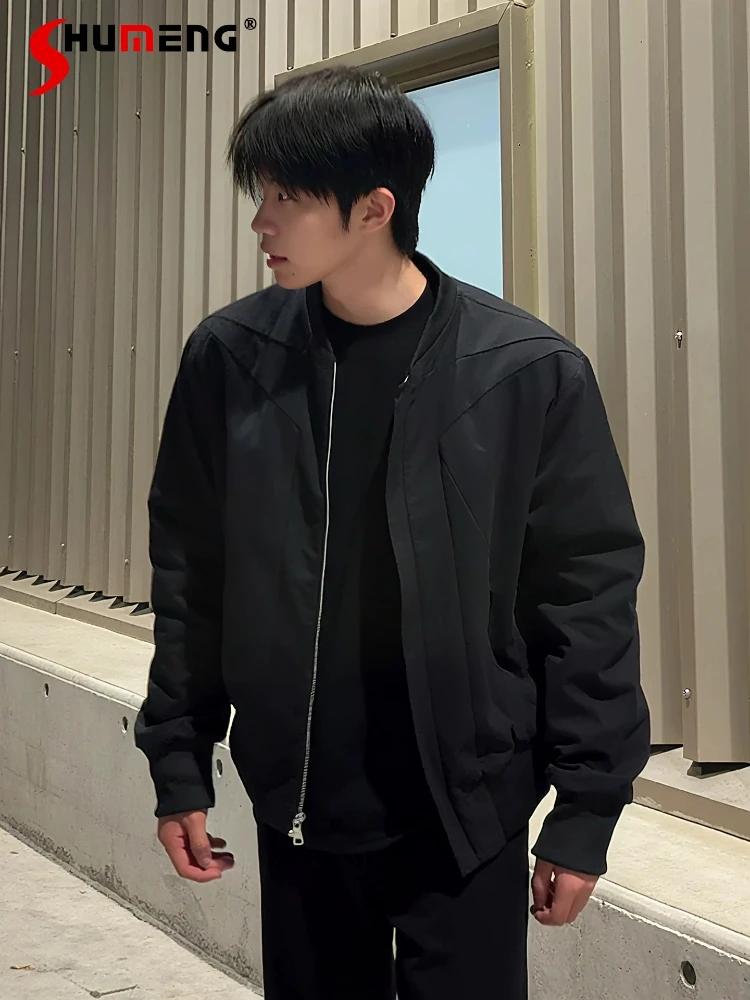 

American Style Jackets Men 2025 Autumn New Stylish Baseball Jackets Male Long Sleeve Solid Color Handsome Simple Zipper Coats