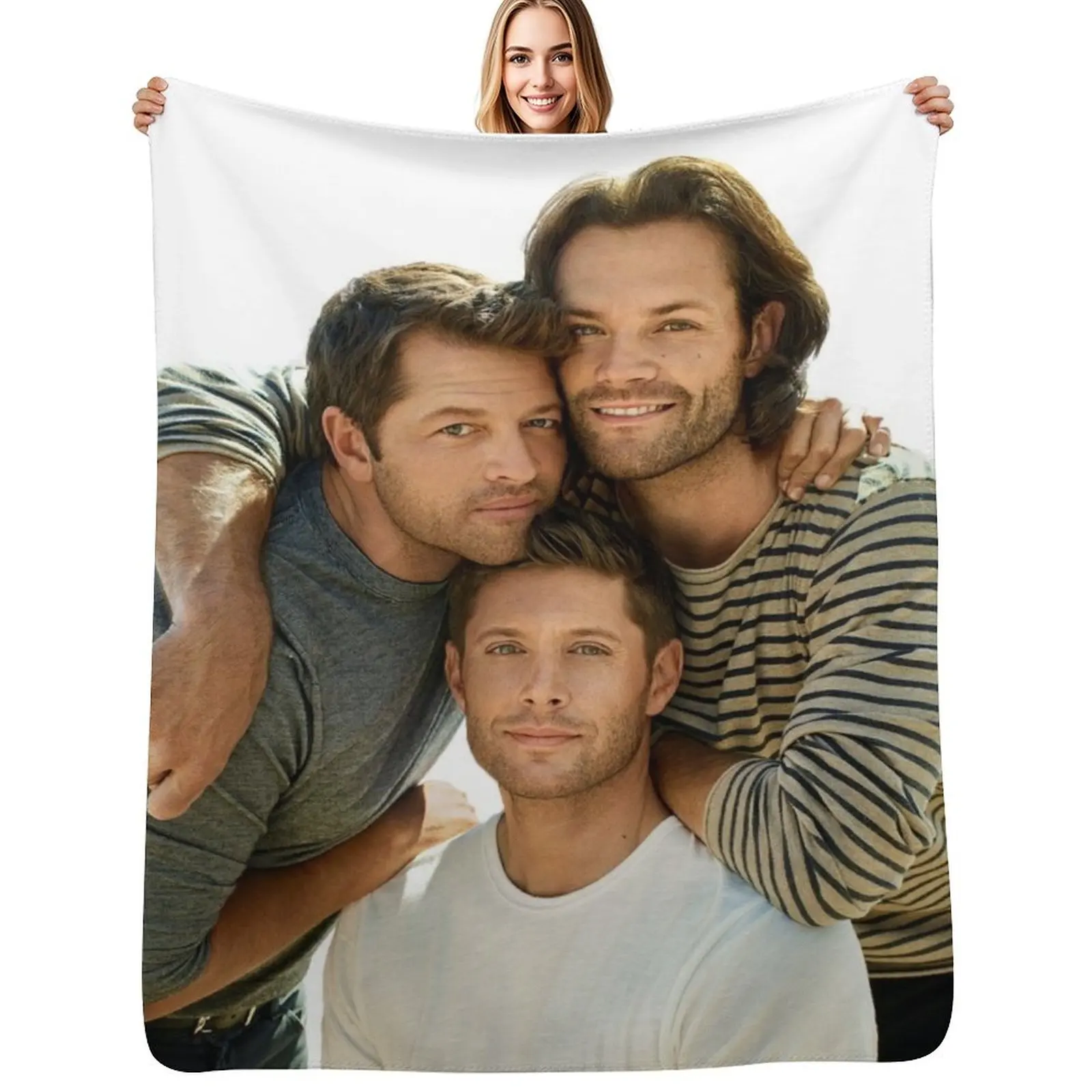 

Jared, Jensen & Misha Throw Blanket Bed covers cosplay anime Decoratives Sofa Quilt Blankets