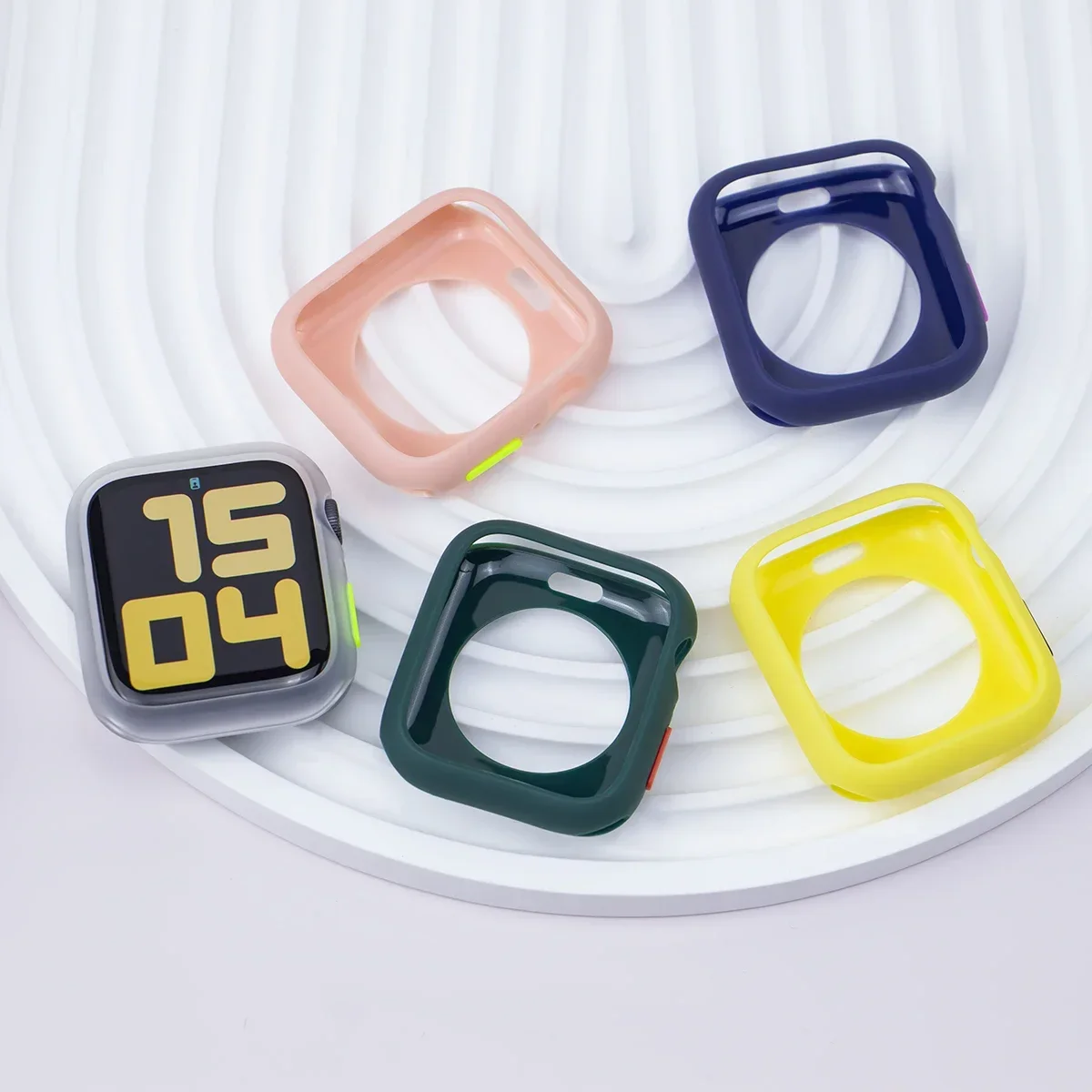 Candy Soft Silicone Case for Apple Watch Cover 9 8 7 6 Se 5 4 3 45mm 42mm 38mm Protection Iwatch Serier 44mm 40mm 41mm Bumper