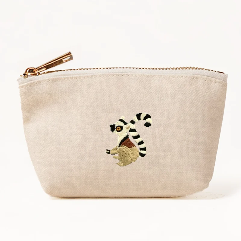 Women's bag Small purse woman Animal Embroidery Pattern Canvas Coin Makeup Bag high quality wallet key case mini bags