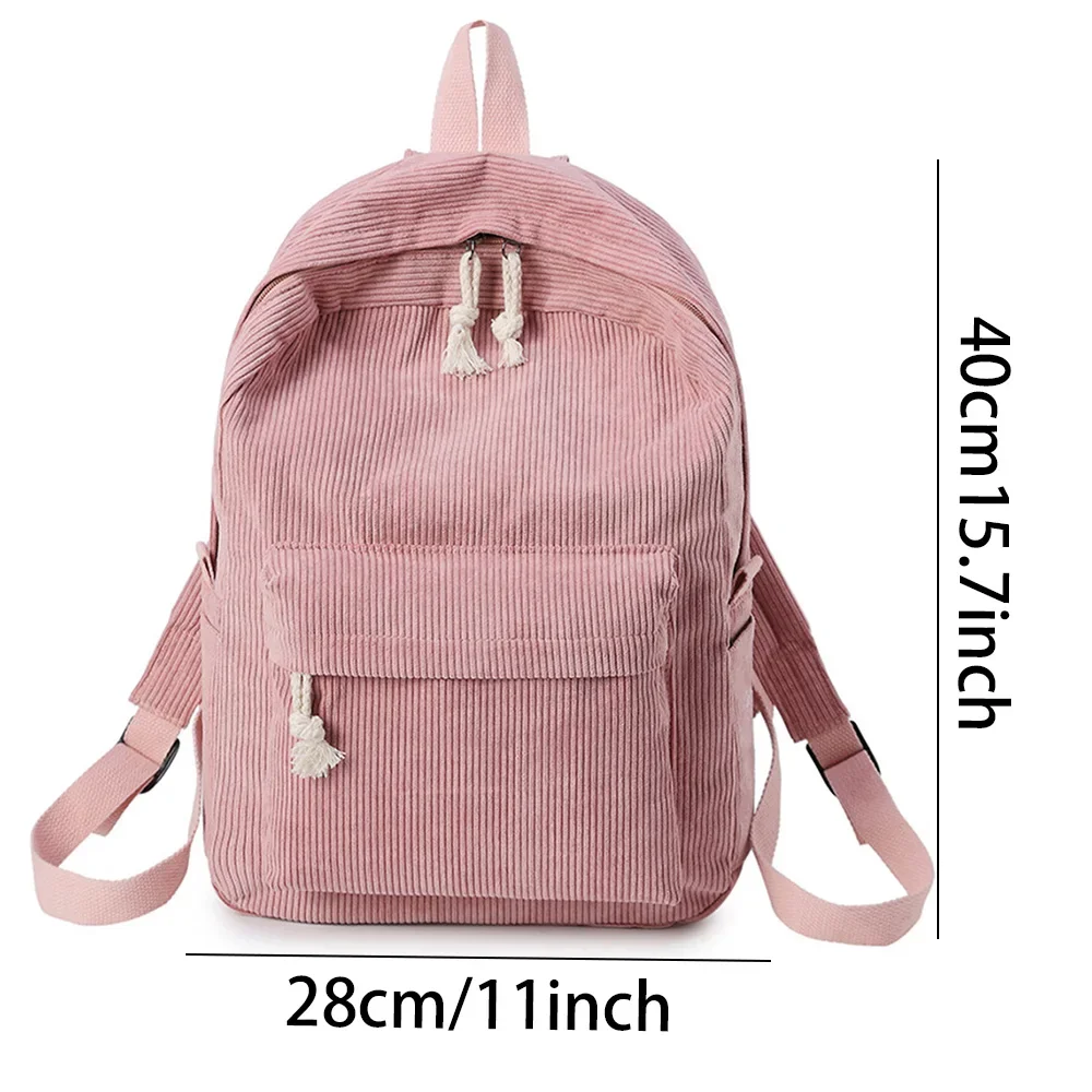 Personalized Corduroy Schoolbag Backpack Training Anti-theft Shoulder Bag For Teenager Knapsack Unisex Classic Campus Port