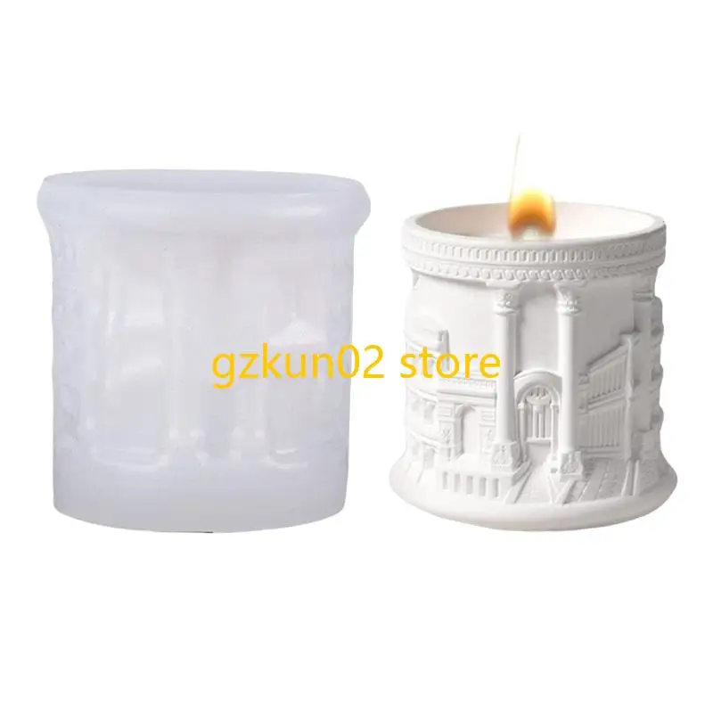

KXRB Silicone Mould for Candle Making and Resin Art Roman Street Storage Cup Crafting Nordic Designs Home Decoration Use