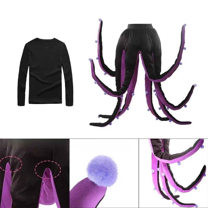 Ursula تأثيري الخيال تنورة الملابس الكرتون الأخطبوط حورية البحر زي الملابس الإبداعية مخلوق البحر زي للنساء هالوين