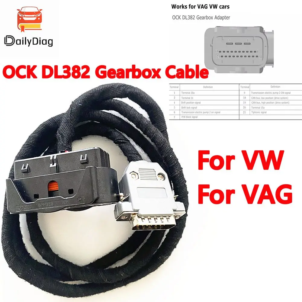 For VAG OCK DL382 Gearbox Adapter Used For Read And Write Work Between For VW Gearbox Line And ECU FLASH Support 11 Definition