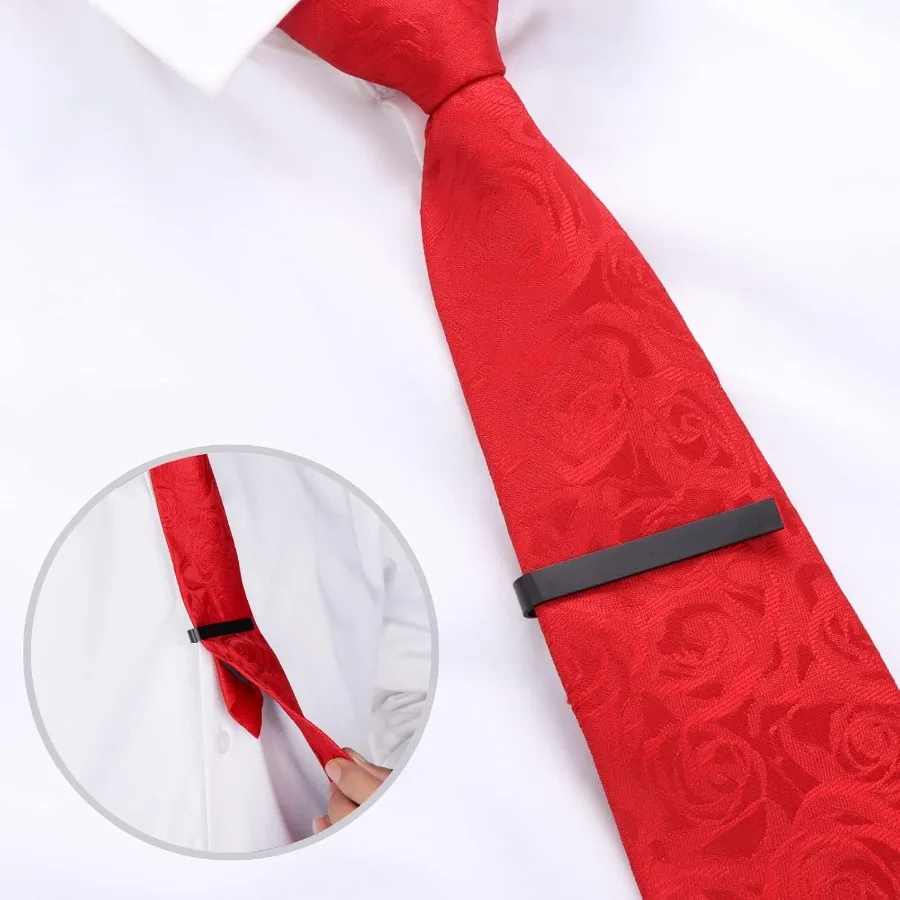 2 Inch Skinny Tie Clip Bar Set for Men Elegant Accessory for Wedding Business Meeting Formal Party Perfect Gift Set with Stylis