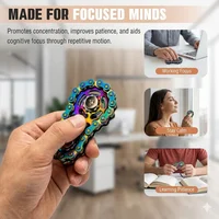 Bicycle Chain Finger Spinner, Silent CNC Machined Stainless Steel Gear Fidget Toy for Adults, Office Stress Relief & Focus Tool, 6