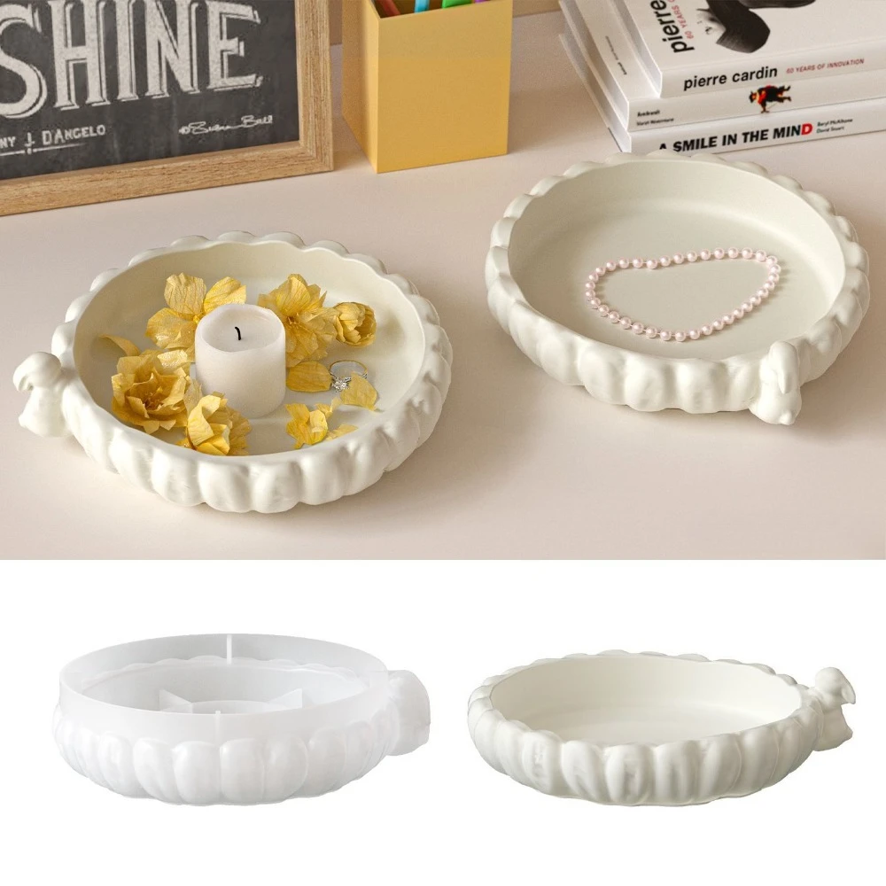 

Силиконовые формы для декоративных круглых подносов в виде кролика, для рукоделия, подарков на Пасху, подсвечников, гипсовых и цементных изделий, подносов для хранения, форм для литья из смолы