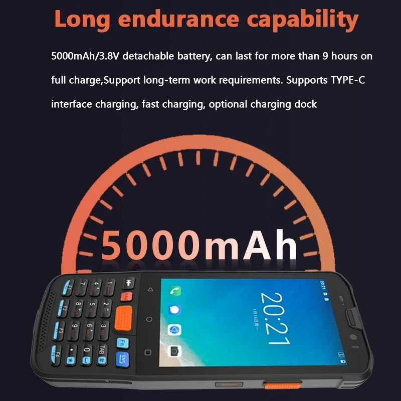 Android 11 PDA Handheld Terminal Datensammler mit 1D Barcode 2D QR Scanner NFC 2/3/4G WiFi Bluetooth 3G+32G/4G+64G RAM+ROM