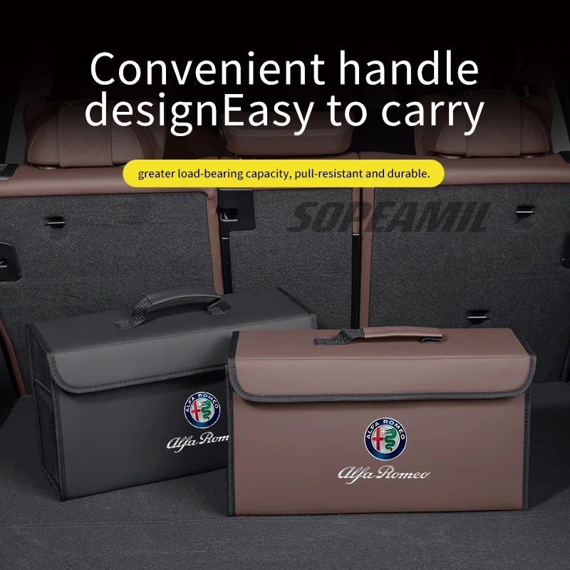 Car Trunk Storage Box Foldable Stowing Tidying Bag Alfa Romeo Giulia Stelvio Tonale 147 156 159 166 Giulietta Gloria Mito Junior