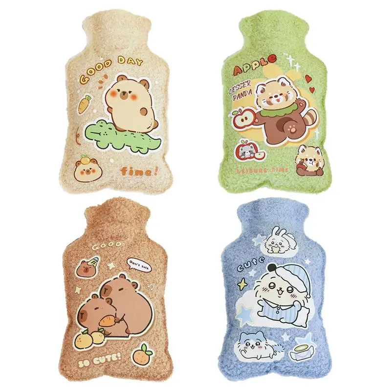 เครื่องทําความร้อนถุงน้ํารูปแบบสัตว์ Hot Pack มือเท้าอุ่นแผ่นความร้อน Soft Plush เติมน้ําประคบร้อนสําหรับเด็กผู้ใหญ่