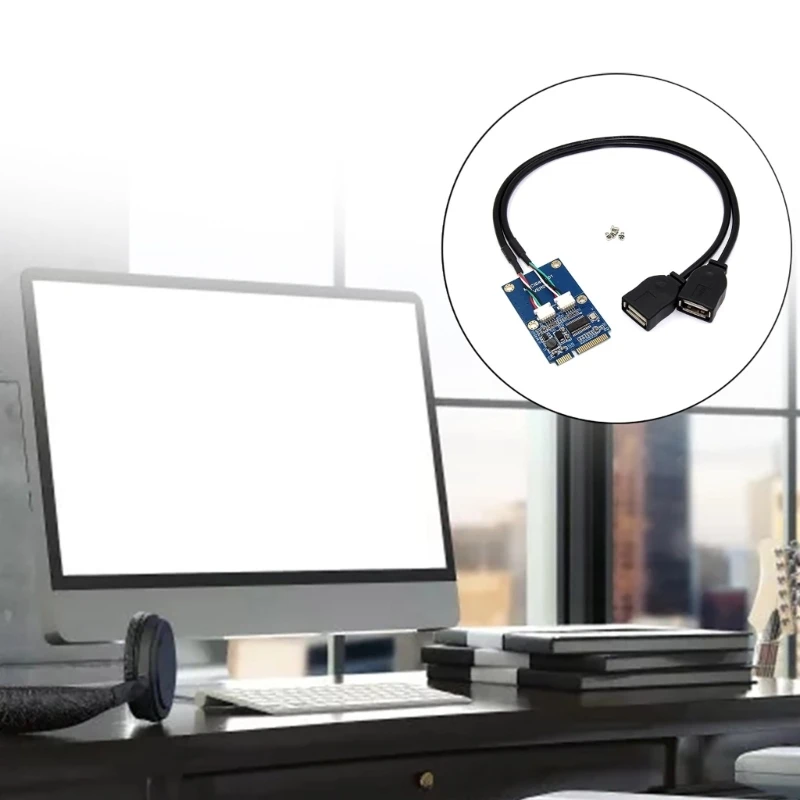 USB Small PCIE 52Pin to USB2.0 Splitter Adapter 30CM Cable Elevates Data Transfer For Laptops Computer Motherboards QXNF