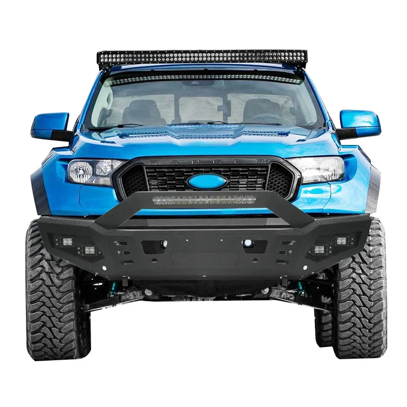 Runde Top Quality Car Bumper For Ford Ranger T8 With Winch And Lights Modify Anti-collision Front Bumper