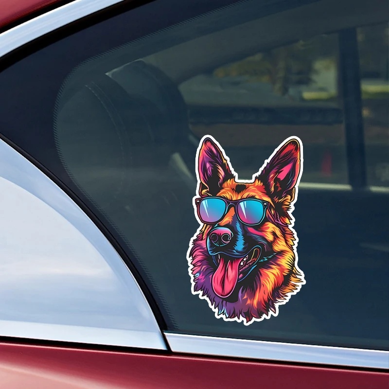 DK30#Super Cool German Shepherd Car Sticker Scratch Covering Self-Adhesive Waterproof Decal Motorcycle Decorative Accessorie
