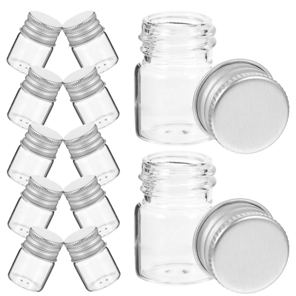 

24Pcs Glass Small Sample Vials Clear Mini Jars Aluminum Caps Leakproof Storage Bottles for Spice Jam Wedding