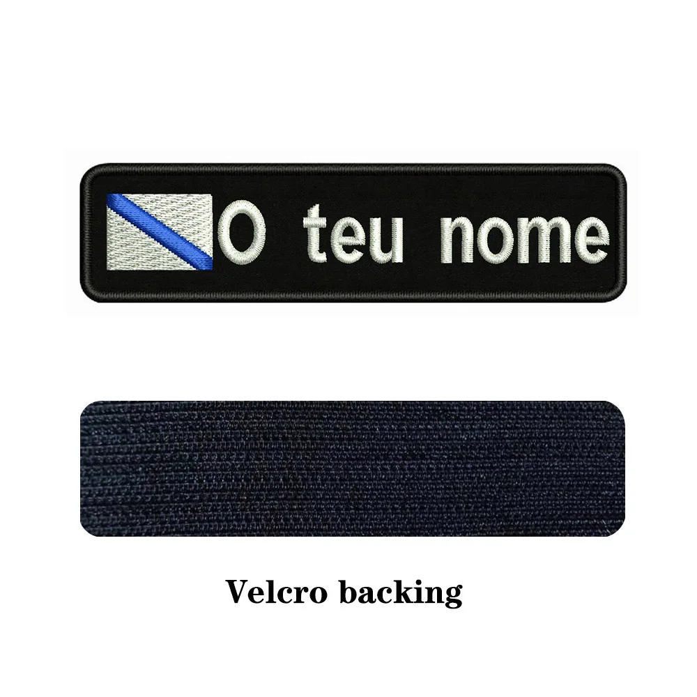 Galician Flag Galicia 10X2.5cm Embroidery Custom Name Text Patch Stripes Badge Iron On Or  Patches