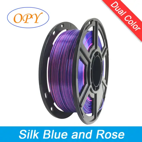 Opy Dual Color Silk Filament 1Kg 100g 10m 1.75Mm Gold Rose Yellow Pink Plastic 3D Printer Blue Green Color High Precision Thread