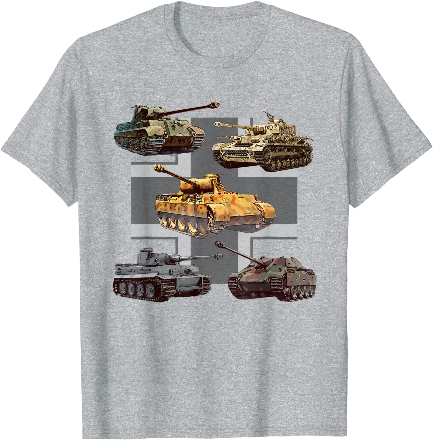  Panzer WWII German Panther Jagdpanther Tiger 1 Tiger 2 Tanks T-Shirt. Summer Cotton O-Neck Short Sleeve Mens T Shirt