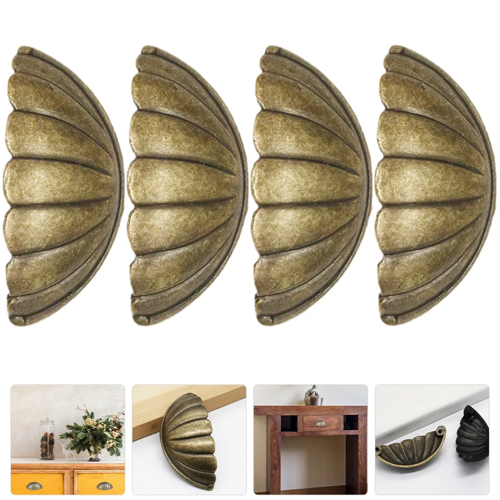 4 Pcs Dresser Knob Shell Handle Drawer Pulls Handles for Cabinets Drawers Kitchen