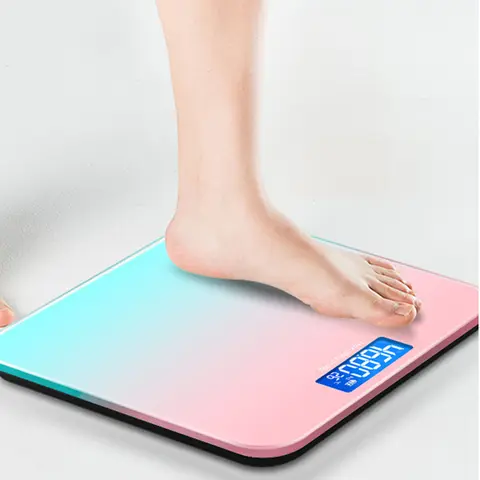 프리미엄 강화 유리 욕실 체중계 - 백라이트 디스플레이, 390lb 용량, 배터리 없음, 고정밀 11_하트알리 그라데이션 컬러 지능형 LCD 전자 체중계 디지털 디스플레이 유리 무게추 체중계, 신체 건강 및 무게추 손실 배터리 밸런스
