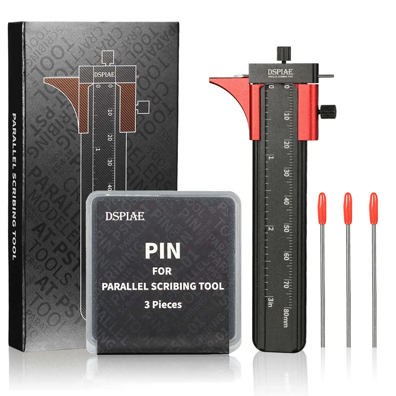 

For Scribed Line Pin Black 110*40*6mm AT-PST Parallel Scribing Tool Isometric Line Engraver Parallel Line Carving Tool