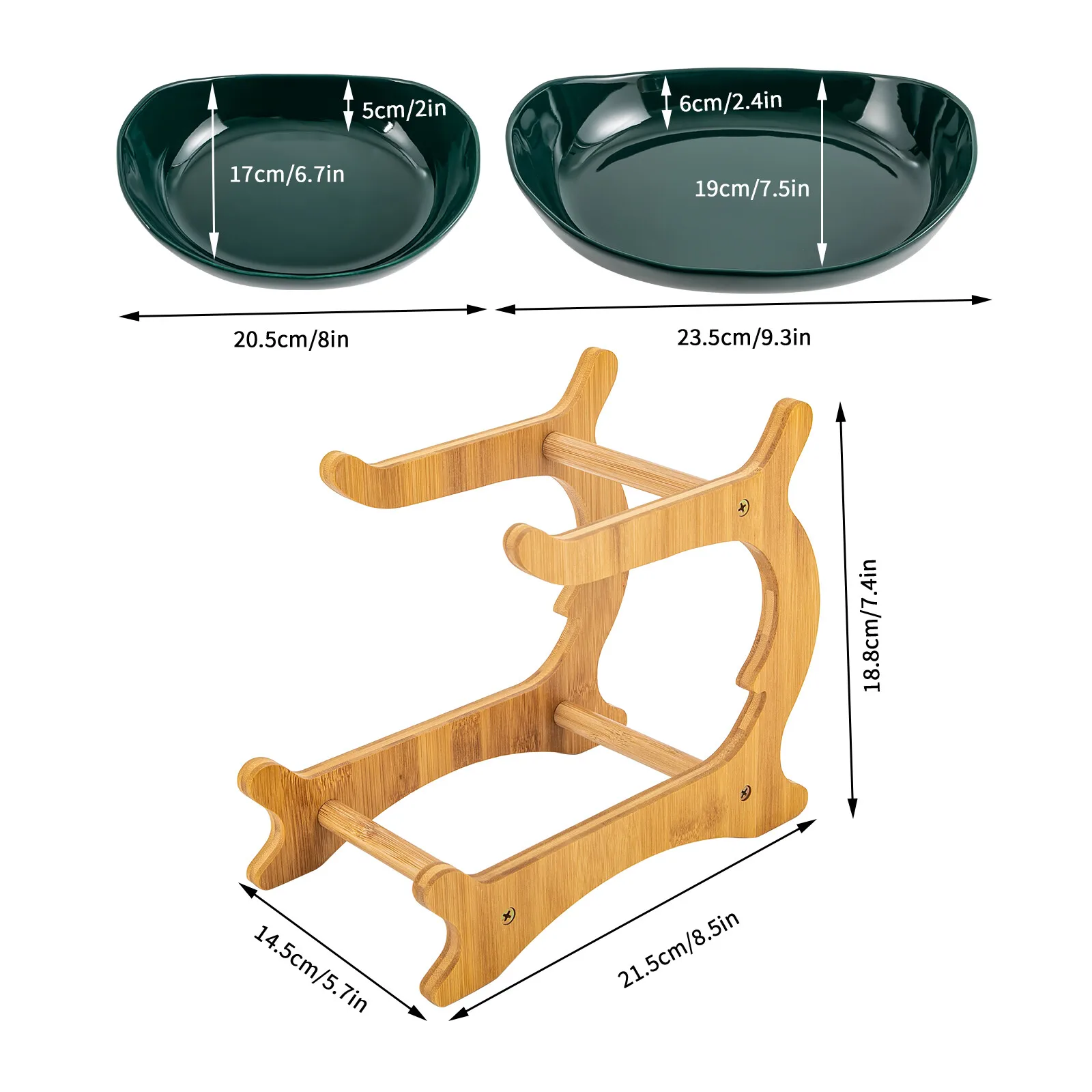 Tempat Keranjang Buah Greencountertop 2 Tingkat Tempat Penyimpanan Mangkuk Dekoratif Keramik