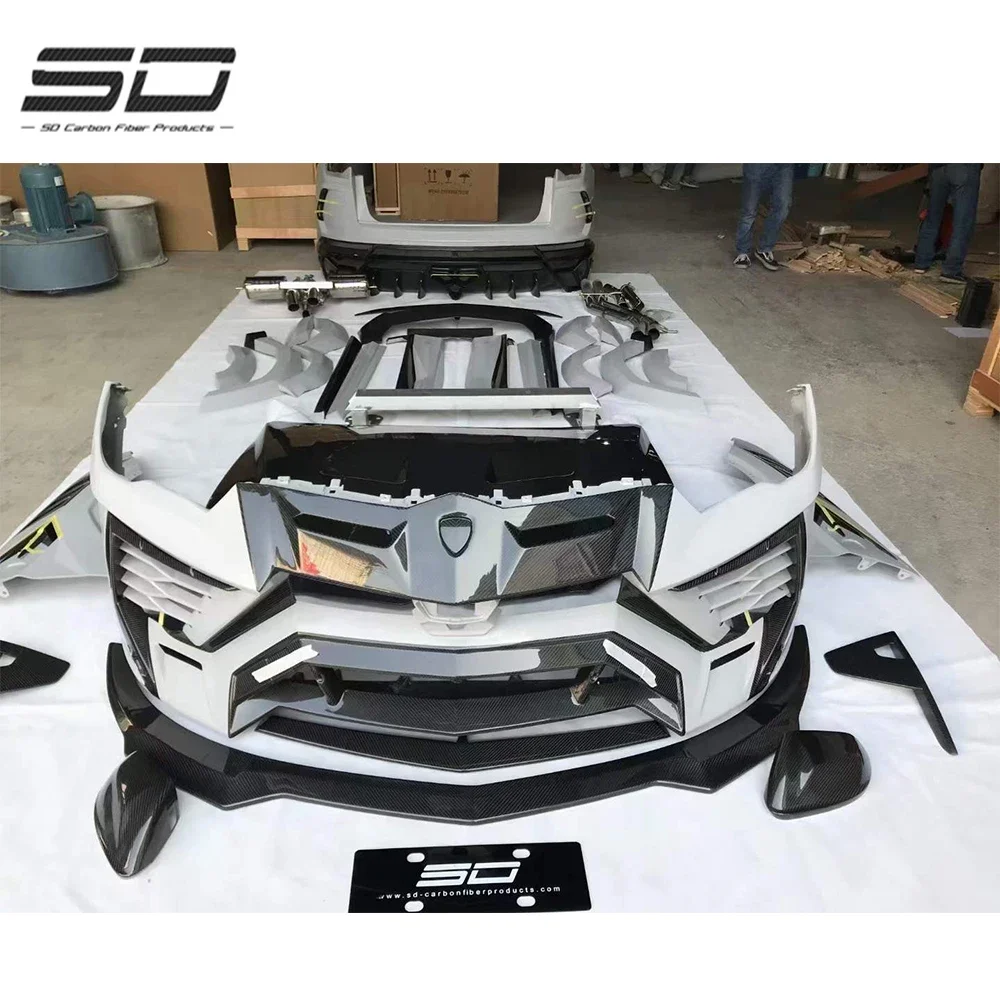 Real Dry Carbon Fiber Full Set MSY Style Carbon Fiber Wide Body Kit + Exhaust Car Bumper  For Lamborghini Urus