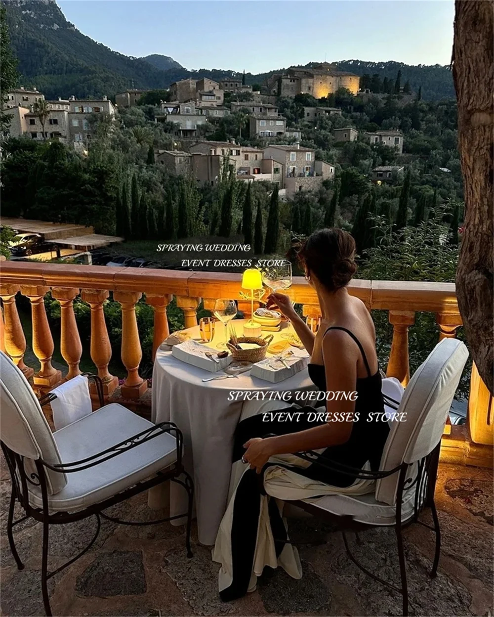 رش أسود أبيض فساتين سهرة طويلة طيات ألف خط فساتين لحضور الحفلات الموسيقية مثير حزام العباءات طول الأرض رداء حفلات مخصص 2025