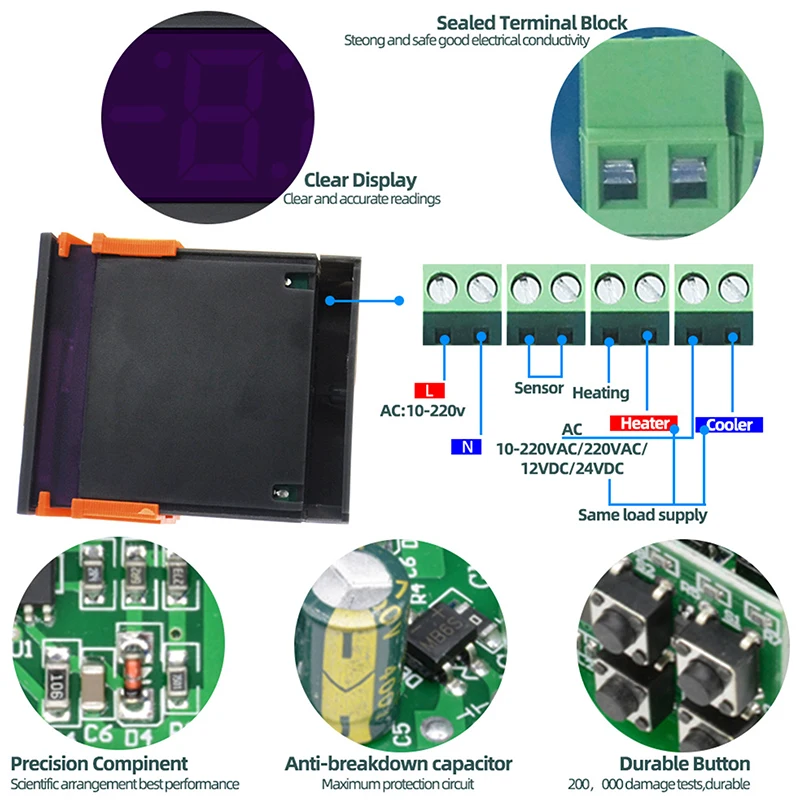 78g STC-1000 LED Digital Thermostat For Incubator Temperature Controller Thermoregulator Relay Heating Cooling