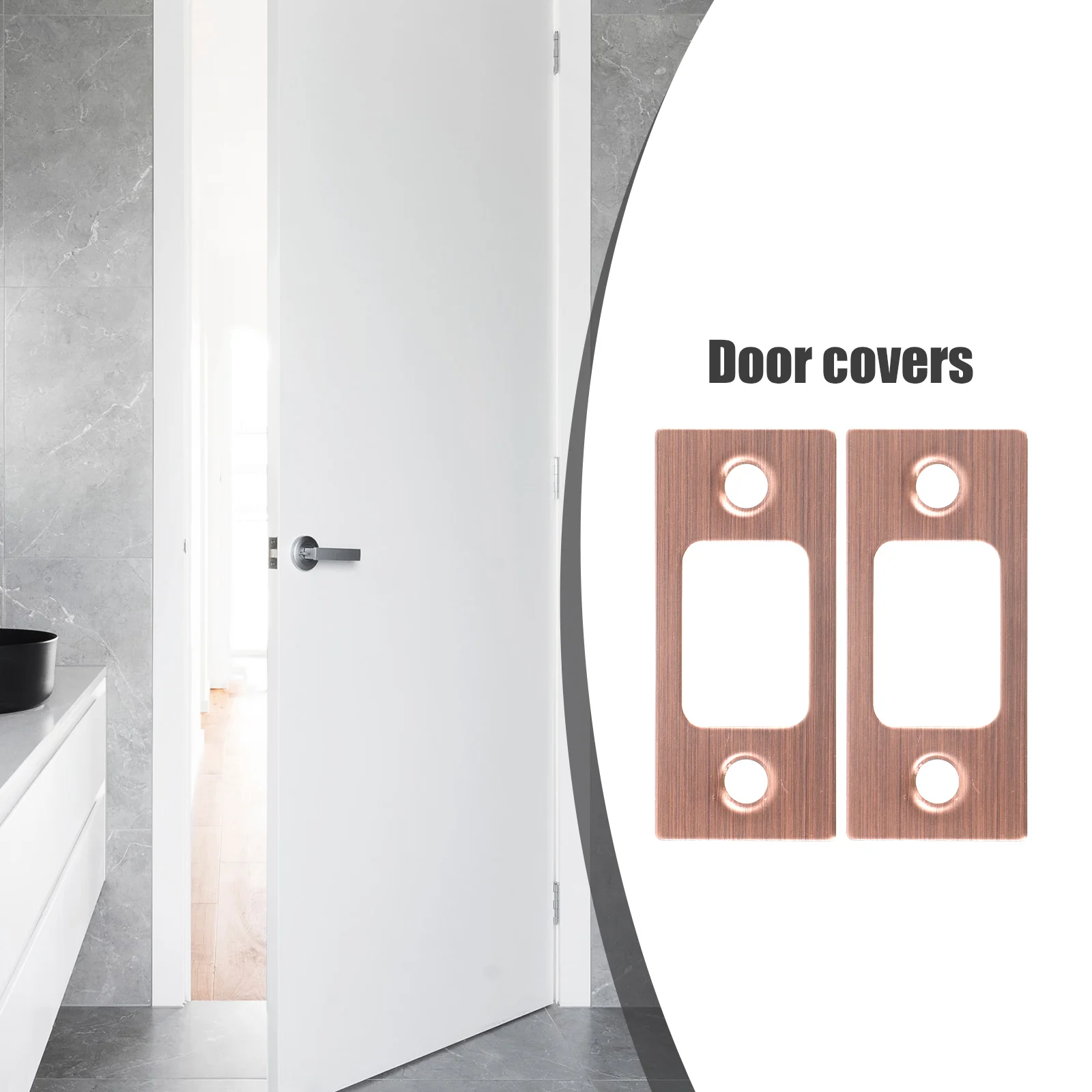 

4 Pcs Door Lock Accessories Striker Plates Reinforcement Metal Stainless Steel Backplate Latch Guard Fixing Repair