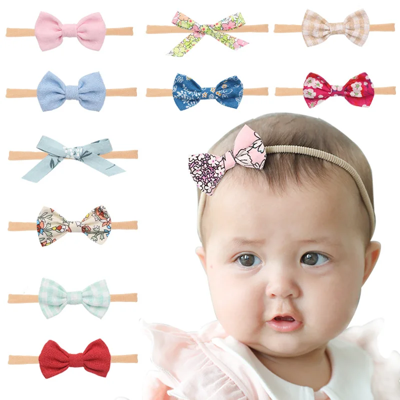 1pc Cute Bow Baby Headband for Girl Nylon Head Bands Turban Newborn Headbands Hairbands for Kids Baby Hair Accessories