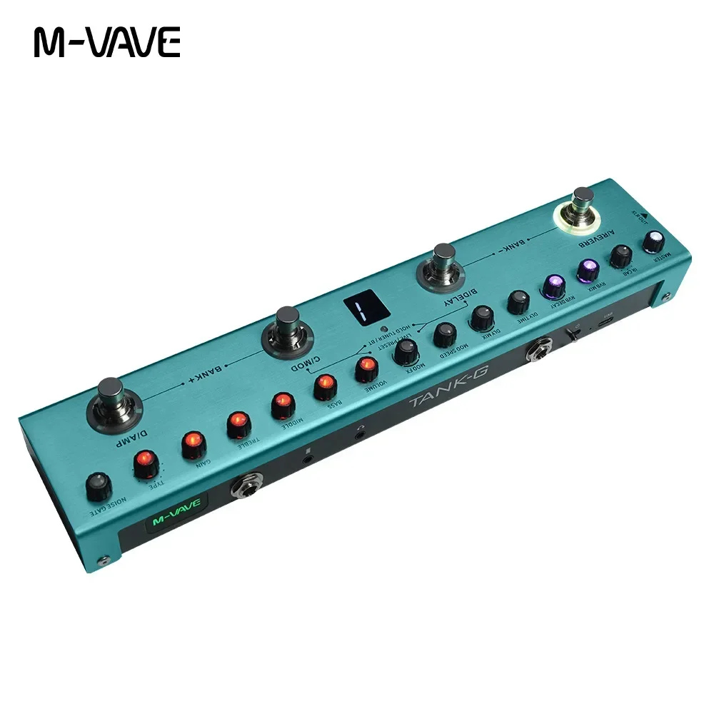 M-VAVE Tank-G Guitar Multi-Effects Pedal Rechargeable 36 Presets 9 Preamp Slots 8 IR Cab Slots 3 Modulation/Delay/Reverb Effect