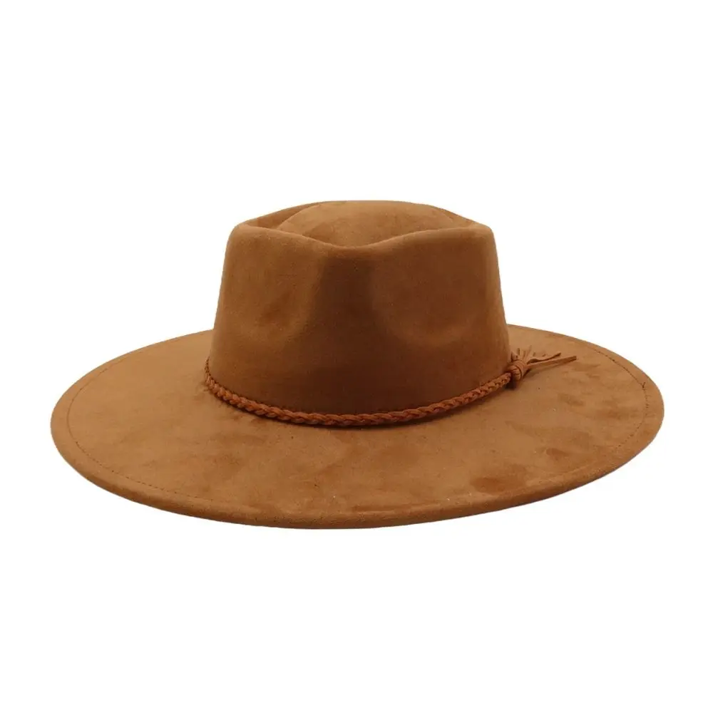 High Quality Heart Design Vegan Suede Hat Wide Brim Blank Style Heart Crown Hat Panama Hat 5