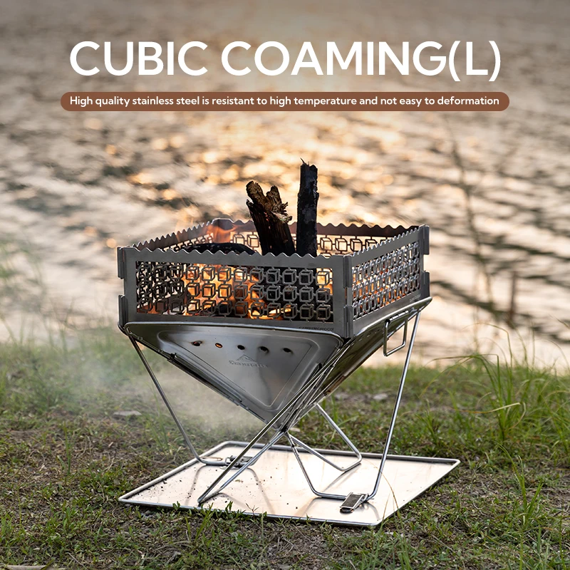 

CAMPINGMOON TKB-360-CU портативное лобовое стекло из нержавеющей стали, складной гриль-экран на заказ для кемпинга на открытом воздухе