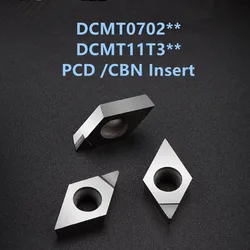 PCD CBN Insert CNC Lathe Cutting Insert DCMT070202 DCMT070204 DCMT11T302 DCMT11T304 DCMT11T308 Aluminum Steel Turning