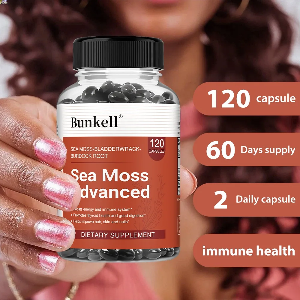 Sea Moss Advanced - with Burdock Root, Enhances Energy and Immune System, Helps Improve Hair, Skin, and Nails