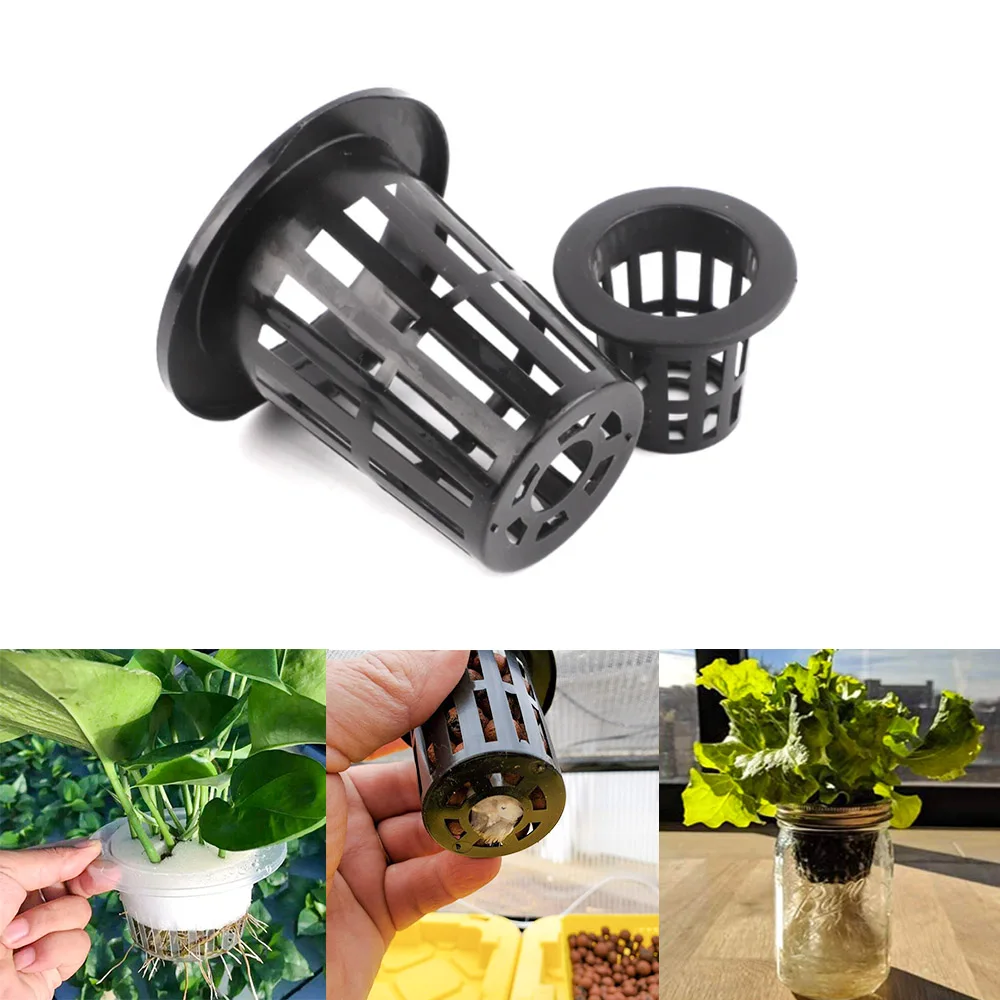 Hydroponic Basket 10pcs Plant Containers Grow Pots High Quality Round Shape Heavy Duty Net Cups Indoor and Outdoor Home Supplies